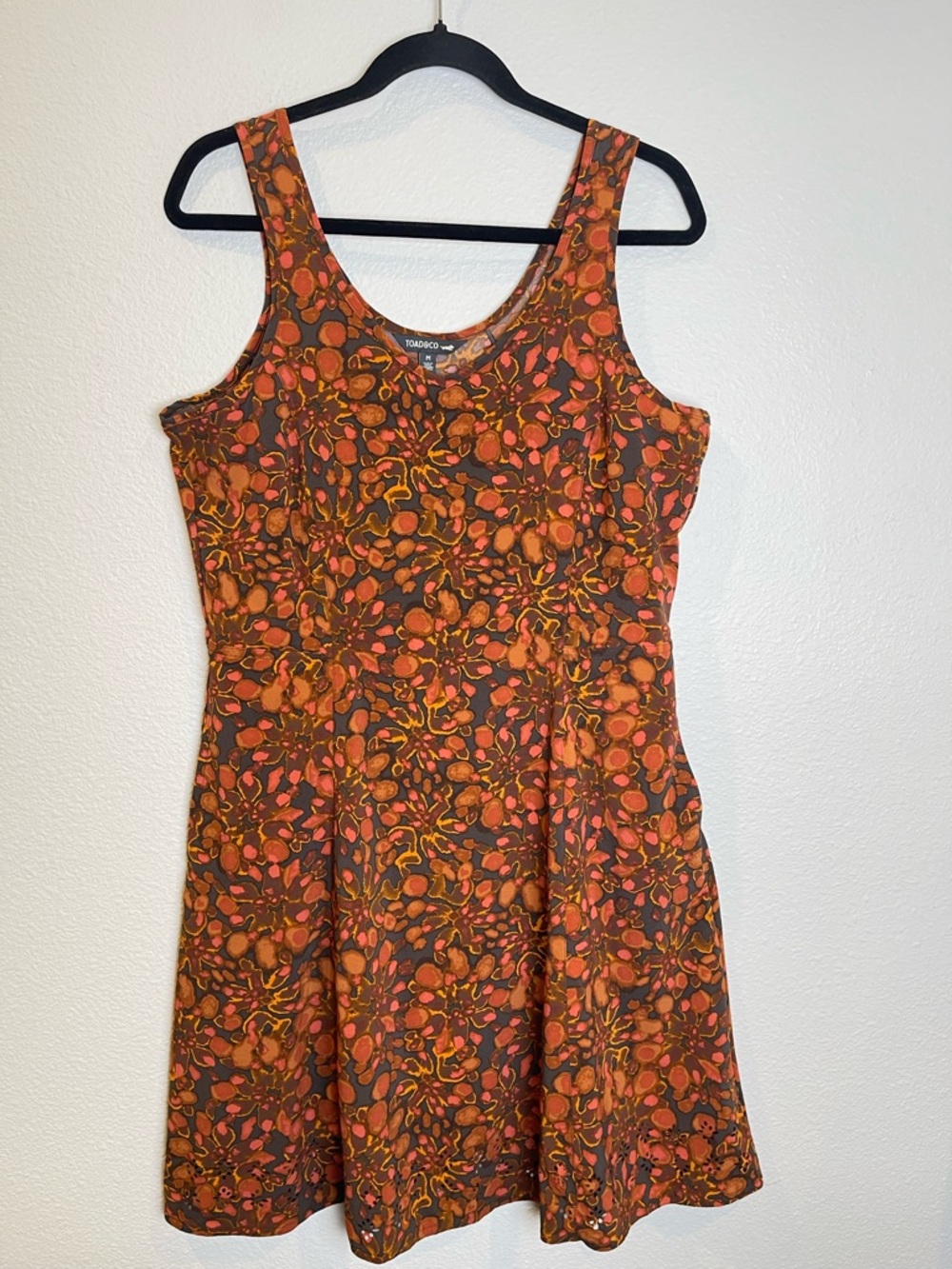Floral A-Line Sundress in Rust and Olive - Picture 2 of 7